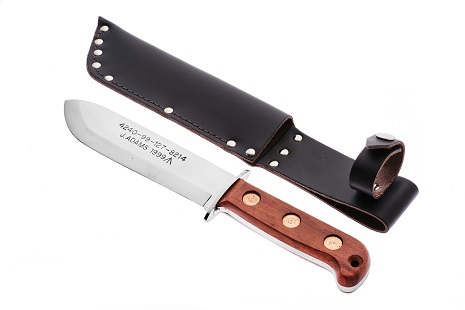 Survival Knife, Wood Handle, Bright Blade