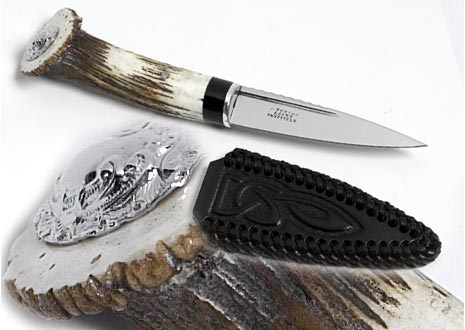 Sgian Dubh, Crown Stag Horn Handle